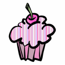 lavender and pink stripes cupcake photo sculpture