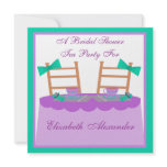 Lavender and Teal Tea Party Bridal Shower invitations