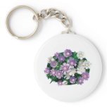 Lavender and White Stokes Asters keychains