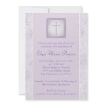 Lavender Baptism/Christening Invitation