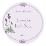 Lavender Bath Soap Label Round Sticker