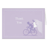 Lavender Bicycle Couple Thank You Note Card
