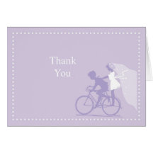Lavender Bicycle Couple Thank You Note Card