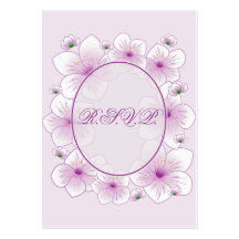 Lavender Blossom Flowers Romantic RSVP Minicard Business Card Template