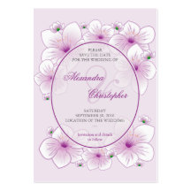 Lavender Blossom Romantic Save The Date Mini Business Card Templates