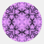 Lavender Crosses Kaleidoscope Round Stickers