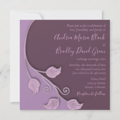 Lavender Eggplant Wedding Invitation by wasootch