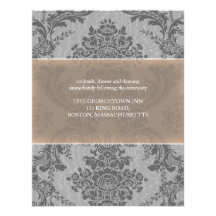 Lavender Elegant Damask reception card Personalized Invitations