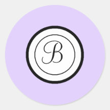 Lavender Envelope Seal Stickers Monogram B