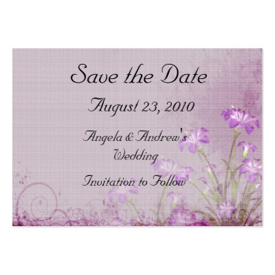 Lavender Floral Save the Date Card Business Cards by StarStock