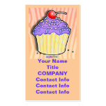 Lavender Frosted CUPCAKE BUSINESS CARDS in Peach