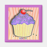 Lavender Grape Frosted CUPCAKE MAGNET