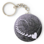 Lavender Heart Swirls Key Chain