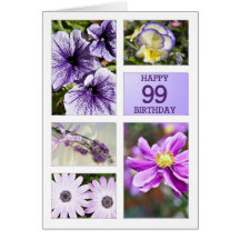 Lavender hues floral 99th birthday card