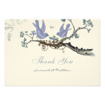 Lavender & Lemon Yellow Vintage Birds Wedding Personalised Invitation