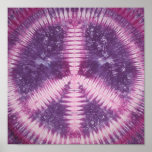 Lavender Peace Sign Tie Dye posters