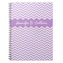 Lavender personalised chevron pattern notepad notebook