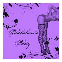 Lavender Pin Up Bachelorette Party Personalized Invite