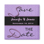 Lavender Purple Diamond Damask Wedding Collection Magnet