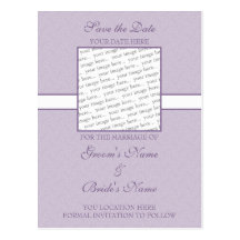 Lavender Purple Eggshell Save the Date Postcard
