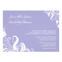 Lavender Purple Floral Accent Wedding Invitation