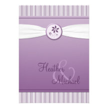Lavender Purple Stripe Wedding Invitation