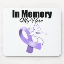 Lavender Ribbon In Memory of My Hero Mousepad