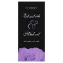 Lavender Rose and Black Wedding Program rack cards