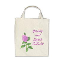 Lavender Rose Painting, Custom Bride tote bag