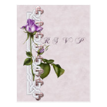 Lavender Rose Wedding Suite RSVP Post Card
