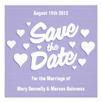 Lavender Save the Date Hearts Invitation invitations