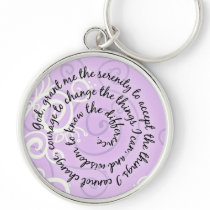 Lavender Serenity Prayer Keychain