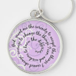 Lavender Serenity Prayer Keychain