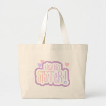 Lavender Text New Big Sister Tshirts and Gifts Canvas Bags
