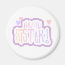 Lavender Text New Big Sister Tshirts and Gifts Refrigerator Magnet