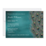 Lavish Peacock Feather Bridal Shower Invitations