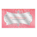 Lavish Pink Diamond Damask Swirl Business Cards