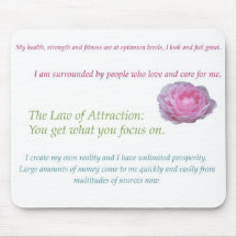 Law of Attraction ~ Positive Affirmation Mousepad