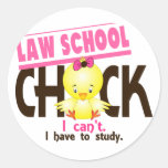 Law School Chick 1 Round Stickers