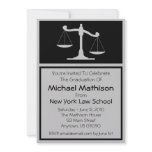 Law School Graduation Invite Black Justice Scales invitations