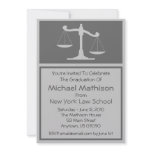 Law School Graduation Invite (Grey Justice Scales) invitations