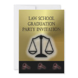 Law School Graduation Party Invitation scales book