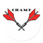 Lawn Dart Champion Round Stickers