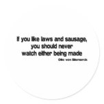 Laws and Sausage quote stickers