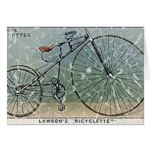 Lawson's Bicyclette-1879 - distressed Greeting Cards