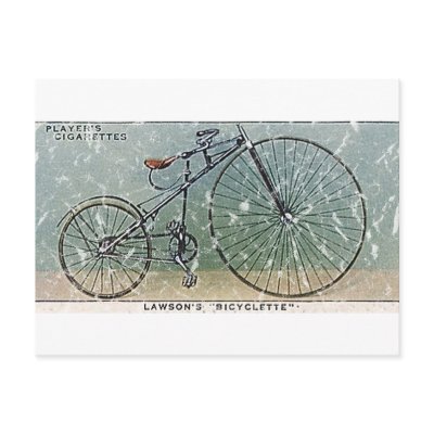 Lawson's Bicyclette-1879 - distressed Postcard by vintageurban