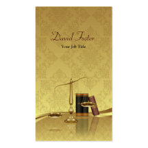 Lawyer Attorney Justice - Elegant Gold Leaf Damask Business Card Template