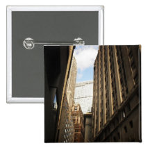 Layers of Buildings in the Financial District, NYC Button