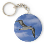 Laysan albatross flying in air keychains