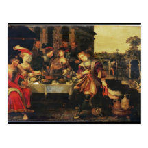 Lazarus at the Rich Man's Table, 1618 (oil on canv Postcards